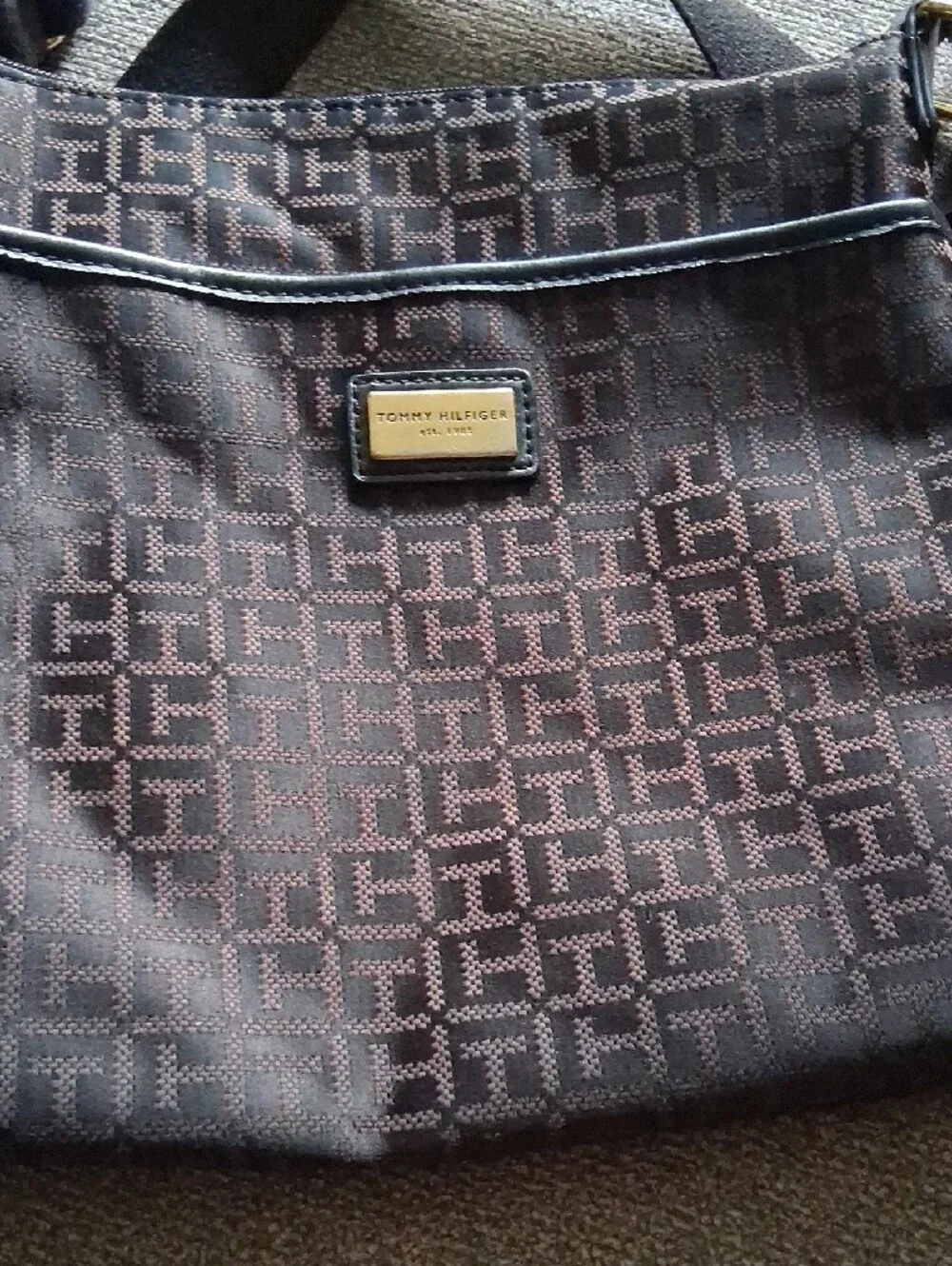 Tommy Hilfiger Dark Brown Monogram Crossbody Bag